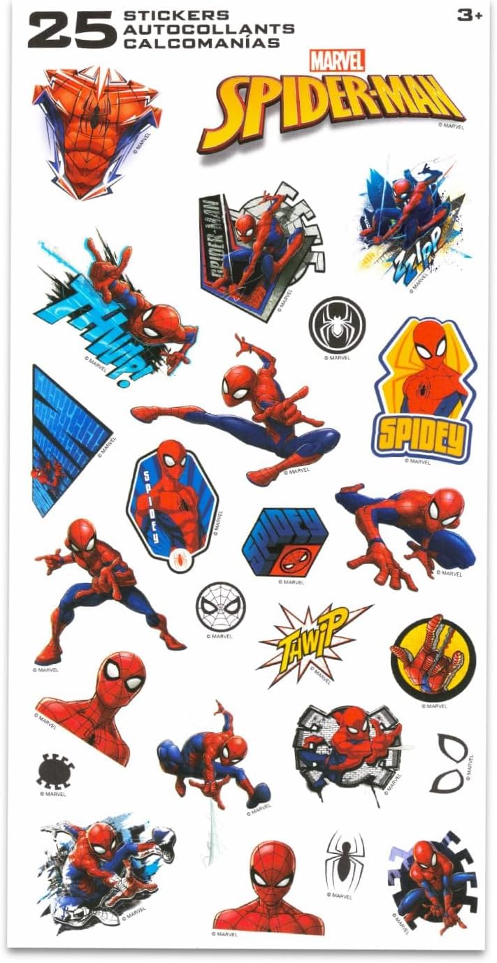 Marvel Spiderman Backpack with Lunch Box Set - Bundle with 16” Spider-Man Backpack & Lunch Bag, Stickers, More | Spiderman School Bag for Kids, Boys