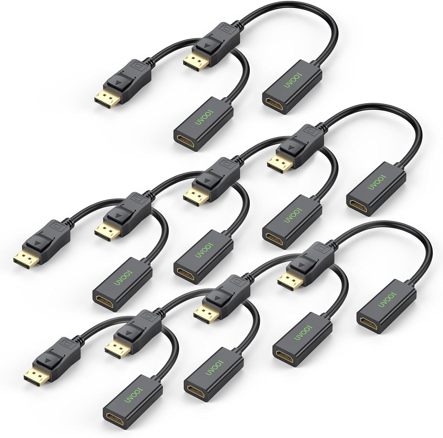 DisplayPort to HDMI Adapter 10-Pack, Computer DisplayPort to HDMI Monitor Male to Female Adapter Cable, DP Display Port to HDMI Connector for HP, Dell, Lenovo and More
