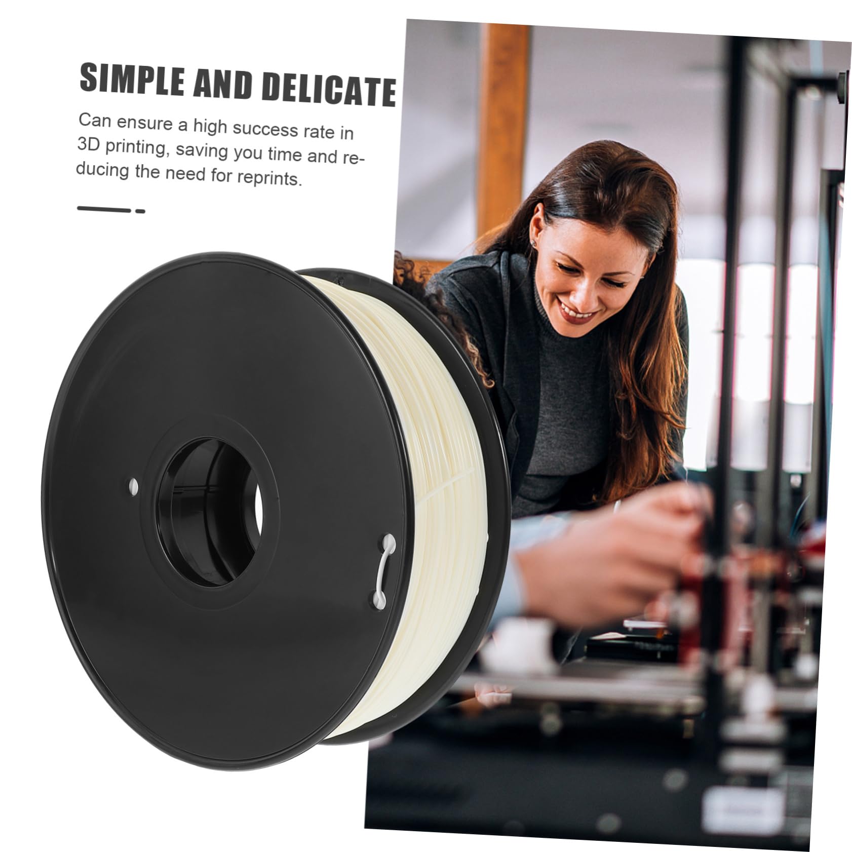 Filamento 3d Asa de 1, 75mm para Impresora 3d Blanco | Suministro de Impresión, Alta Dureza y Gran Tasa de Éxito, Formato para Trabajos de Fabricación Aditiva