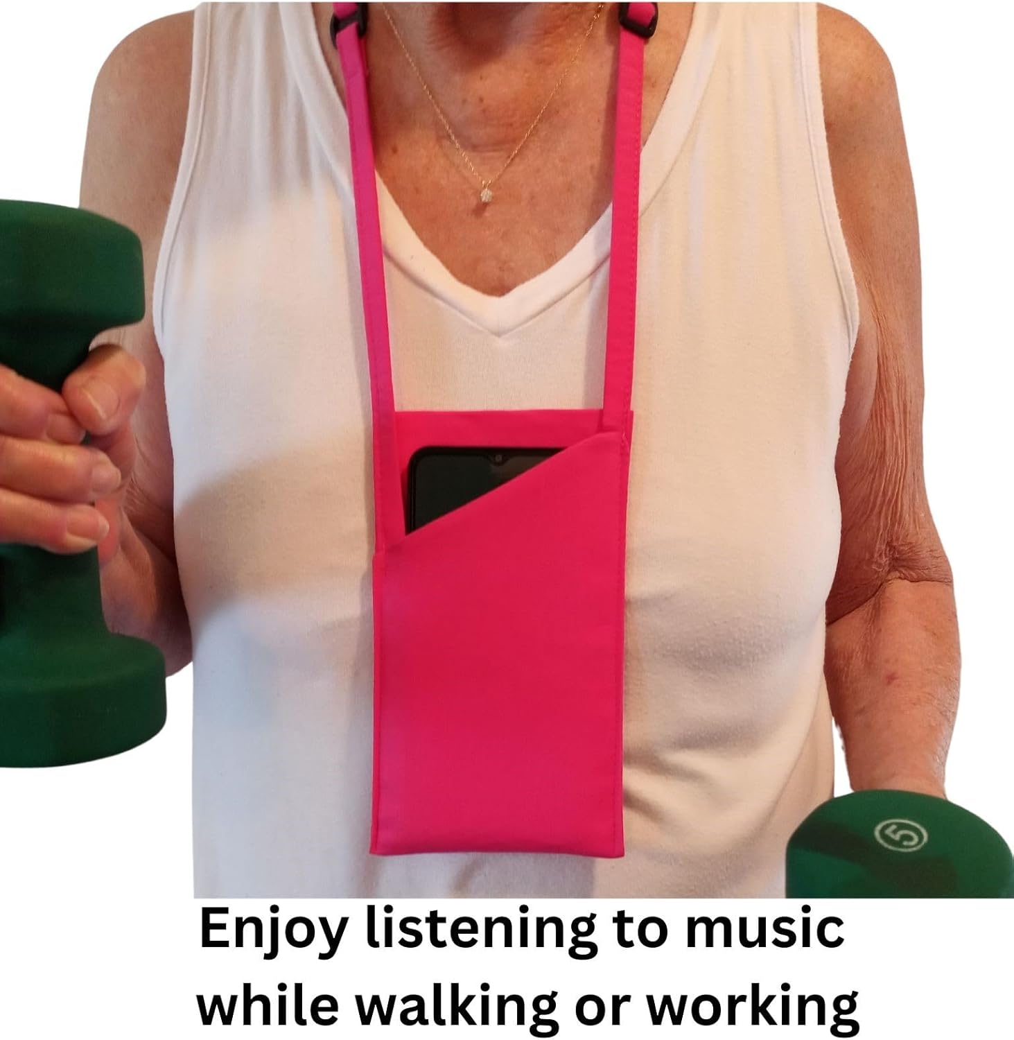 Cell Phone Neck Holder Case (Hot Pink)