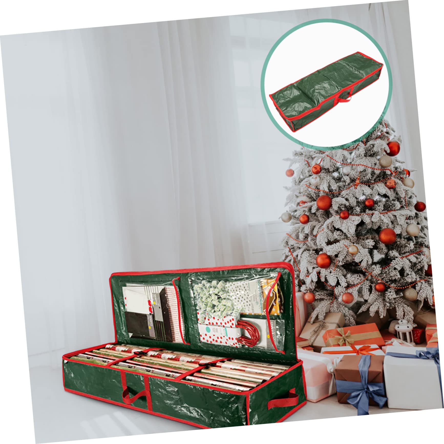 Borsa Organizer per Carta da Regalo Sotto Letto, Verde