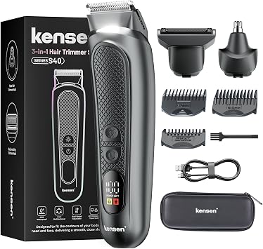 kensen PRO Groin & Body Hair Trimmer, All-in-One Body Groomer Black