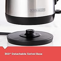 Vista 7 de BLACK+DECKER Cafetera digital de 12 tazas, CM1160B, cesta programable, lavable y hervidor eléctrico inalámbrico de 1.7 L, KE1700SD, hervidor rápido