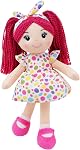 June Garden 14" Snuggle Cuties Bella - Soft Cuddly Plush Doll Gift for Girls - Huggable Rag Doll - Orange M
