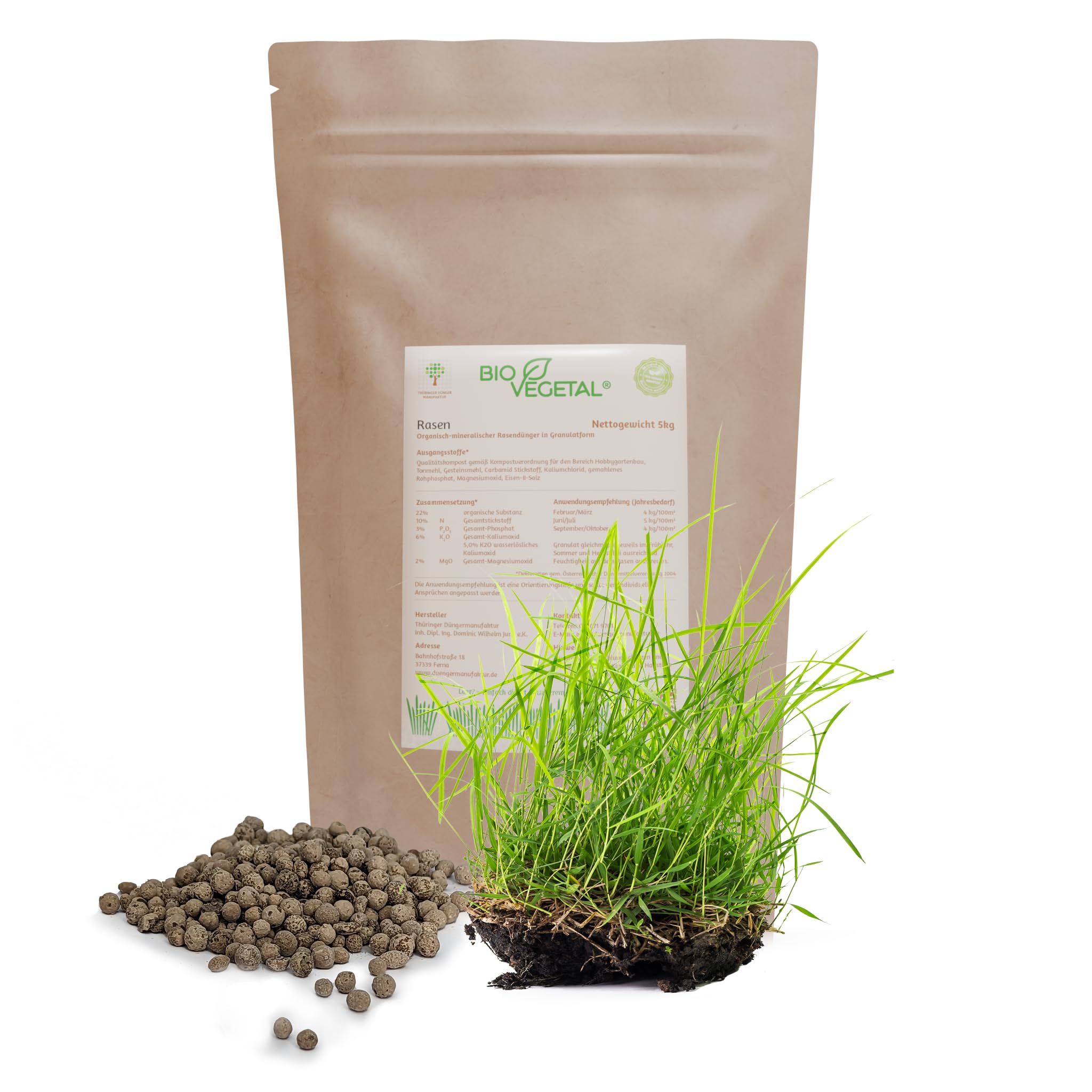 BioVegetal organisch-mineralischer Rasendnger mit Guano und natrlicher  Langzeitwirkung durch Fixierung der Nhrstoffe durch Ton-Humus-Komplex, 5  kg Eimer : Amazon.de: Garten