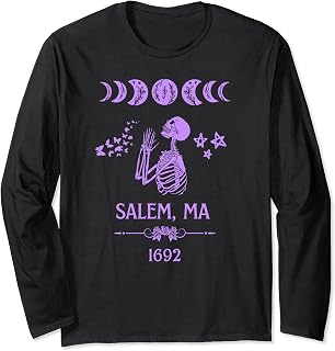 Salem Massachusetts Purple 1692 Spooky Witchcraft Witch Long Sleeve T-Shirt