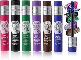 RoseFlower 8 Colorful Fibre Mascara,Waterproof Eyelashes Mascara for Natural Lengthening Thickening Curling, Smudge Proof Black/Blue/Purple/Green/Red/Brown Mascara Natural Eye Makeup Mascara