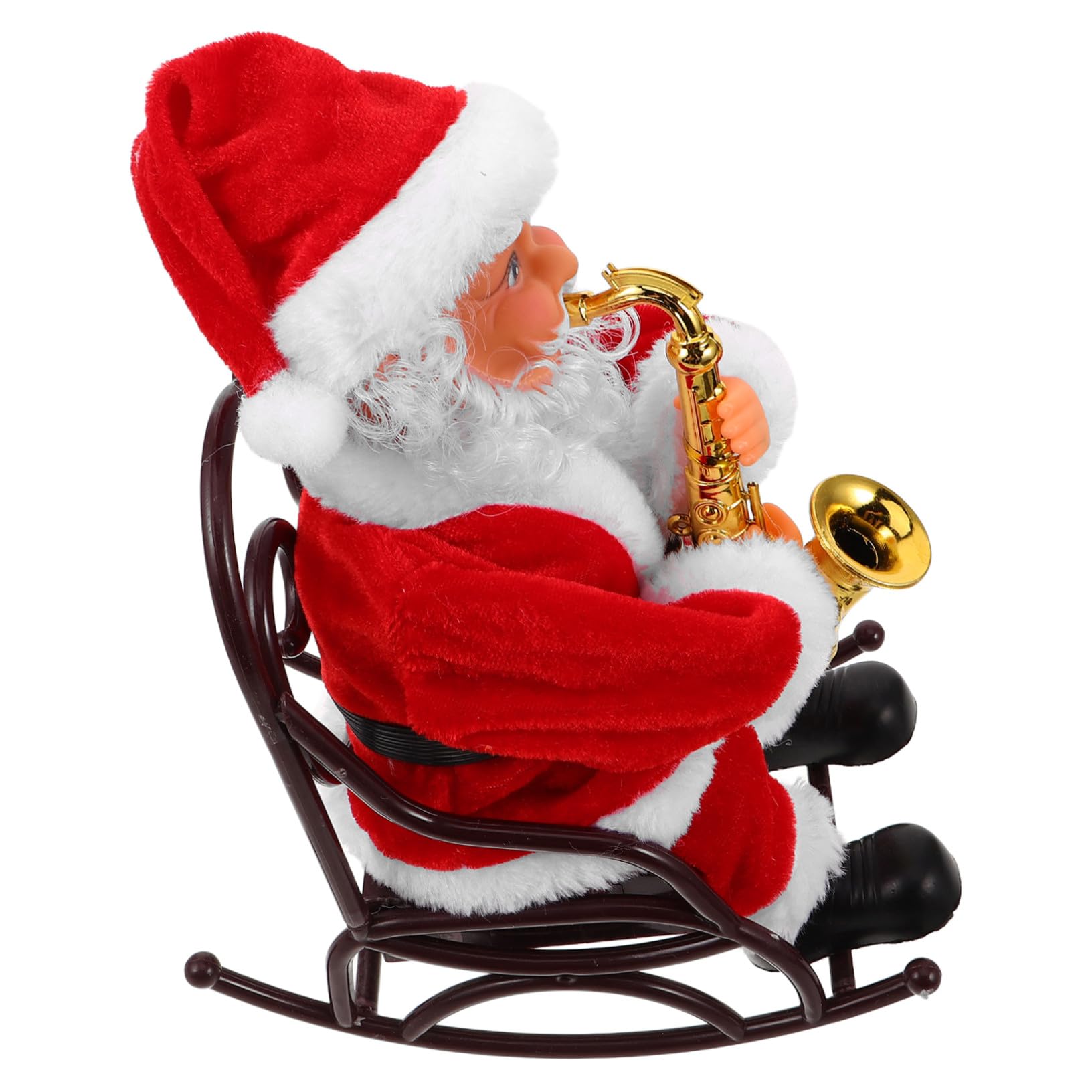 Mipcase Figura de Papá Noel Eléctrico con Música Silla de Ruedas Juguete Navideño Decorativo para Mesa Regalo Original para Fiestas y Decoración Festiva