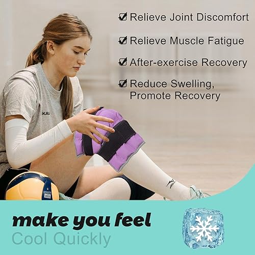 Miniatura 2 de Bolsa de hielo reutilizable para lesiones con correa ajustable, almohadilla de compresión fría grande para espalda, hombros, caderas, rodilla