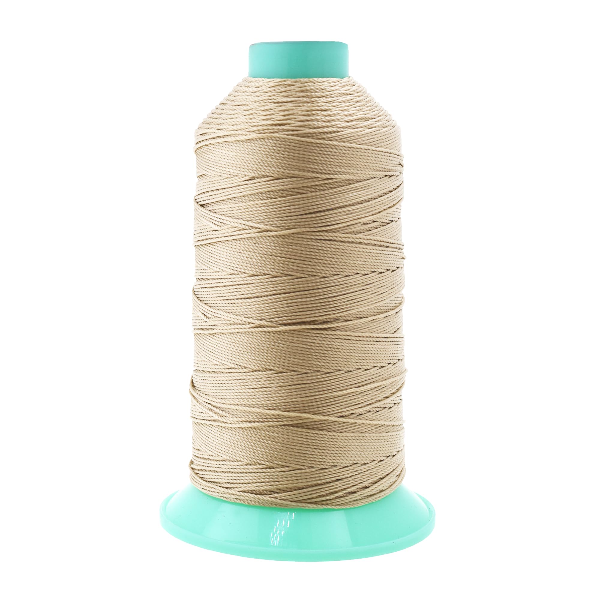 Mandala Crafts Size 346 210D T350 Bonded Nylon Thread - Cream 415 YDs Tex 350 Heavy Duty Sewing Threads for Leather, Jeans, Weaving, Outdoor Marine