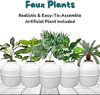 Vista 129 de Good Pet Stuff Kit original de caja de arena oculta y forro reutilizable, maceta redonda cerrada con plantas artificiales, sistema de filtro de olor