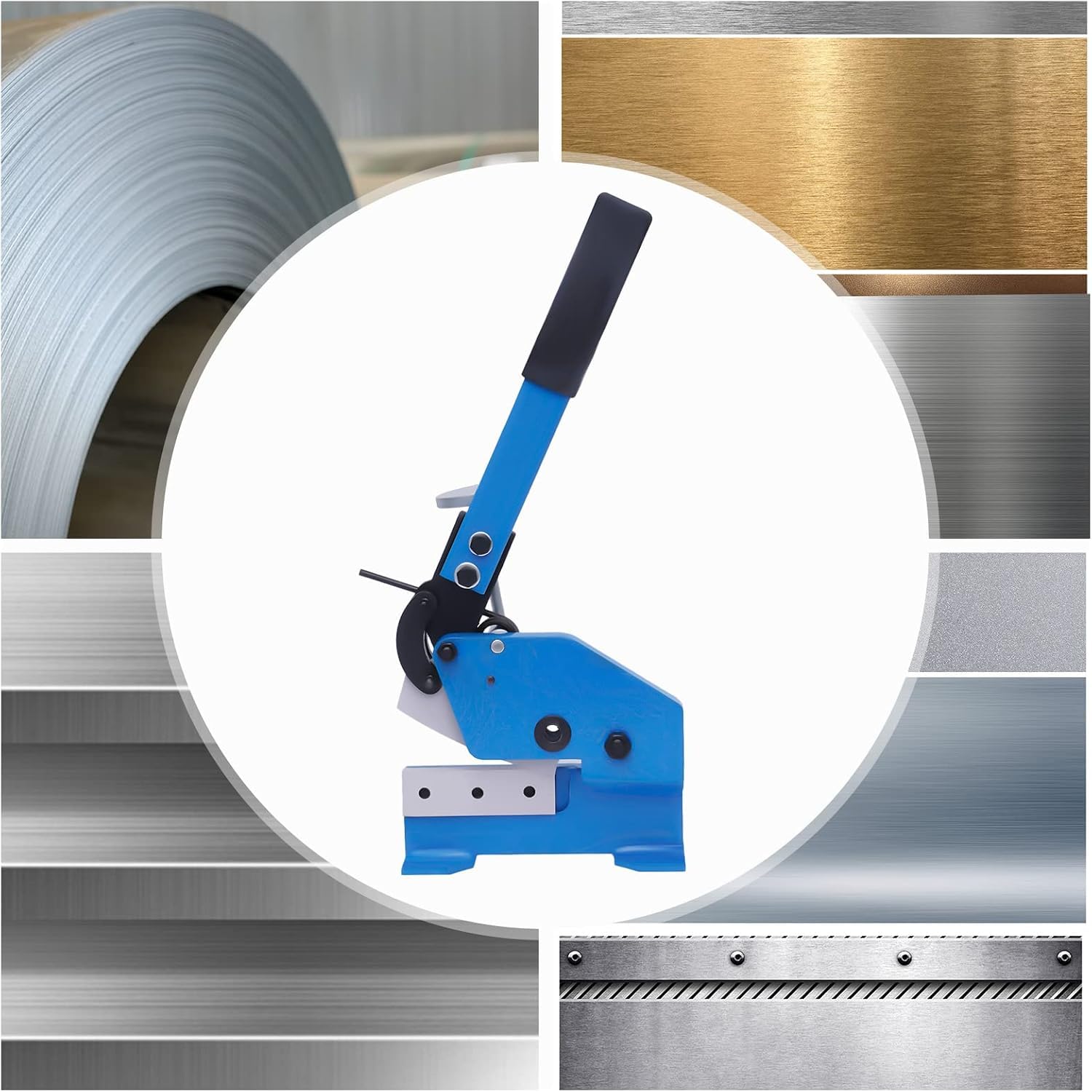 Wytrzymałe ręczne życe dźwigniowe 125 mm do cięcia blachy stalowej, żelaznej, aluminiowej i arkuszy montowane na stole