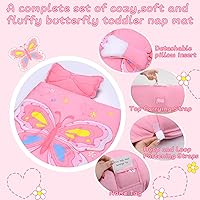 Vista 2 de Cloele Tapete para siesta para niños pequeños con almohada extraíble, saco de dormir de 53 x 21 pulgadas para niños de 3 a 7 años, tapete