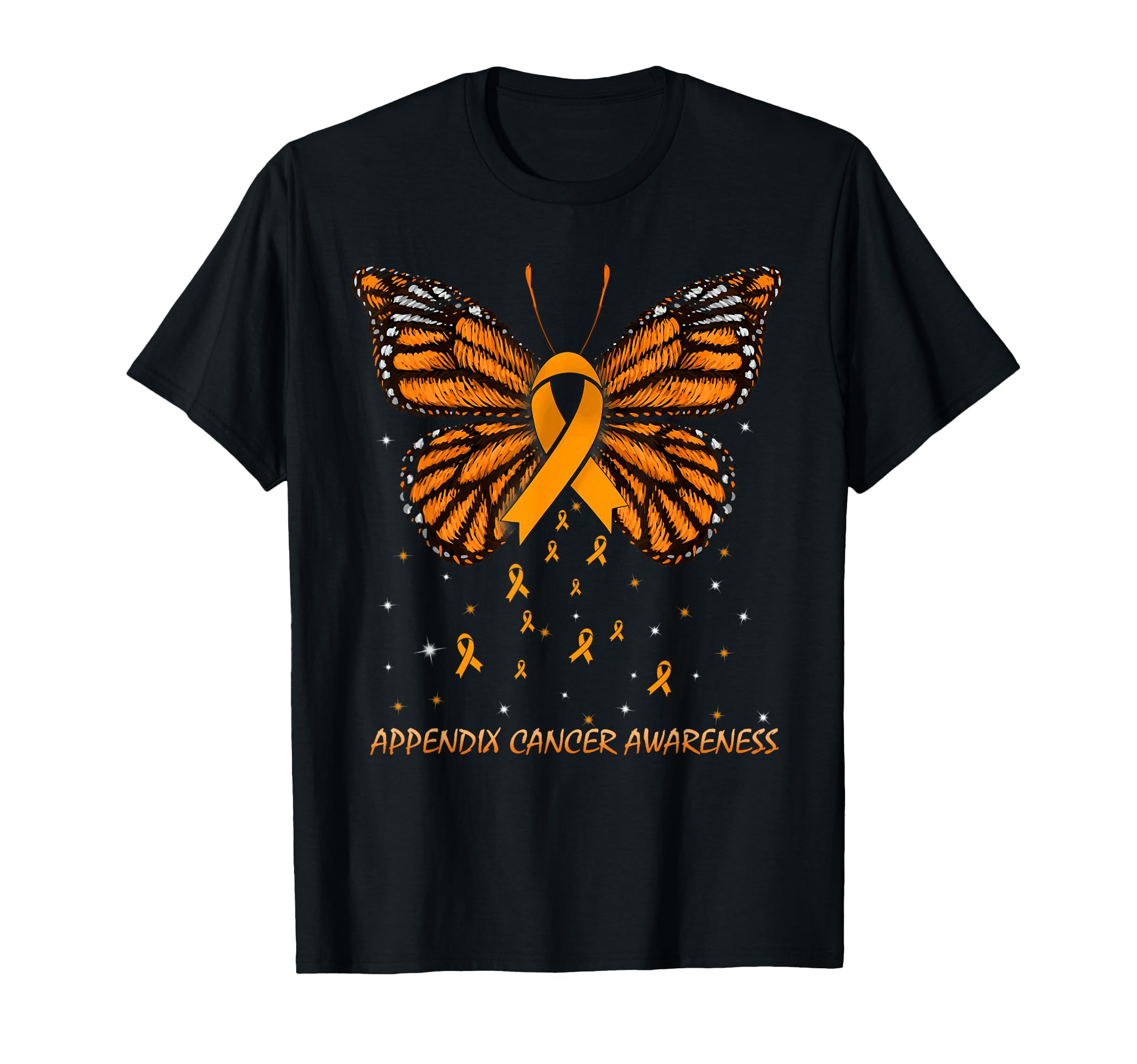 Appendix Cancer Awareness Butterfly T-Shirt