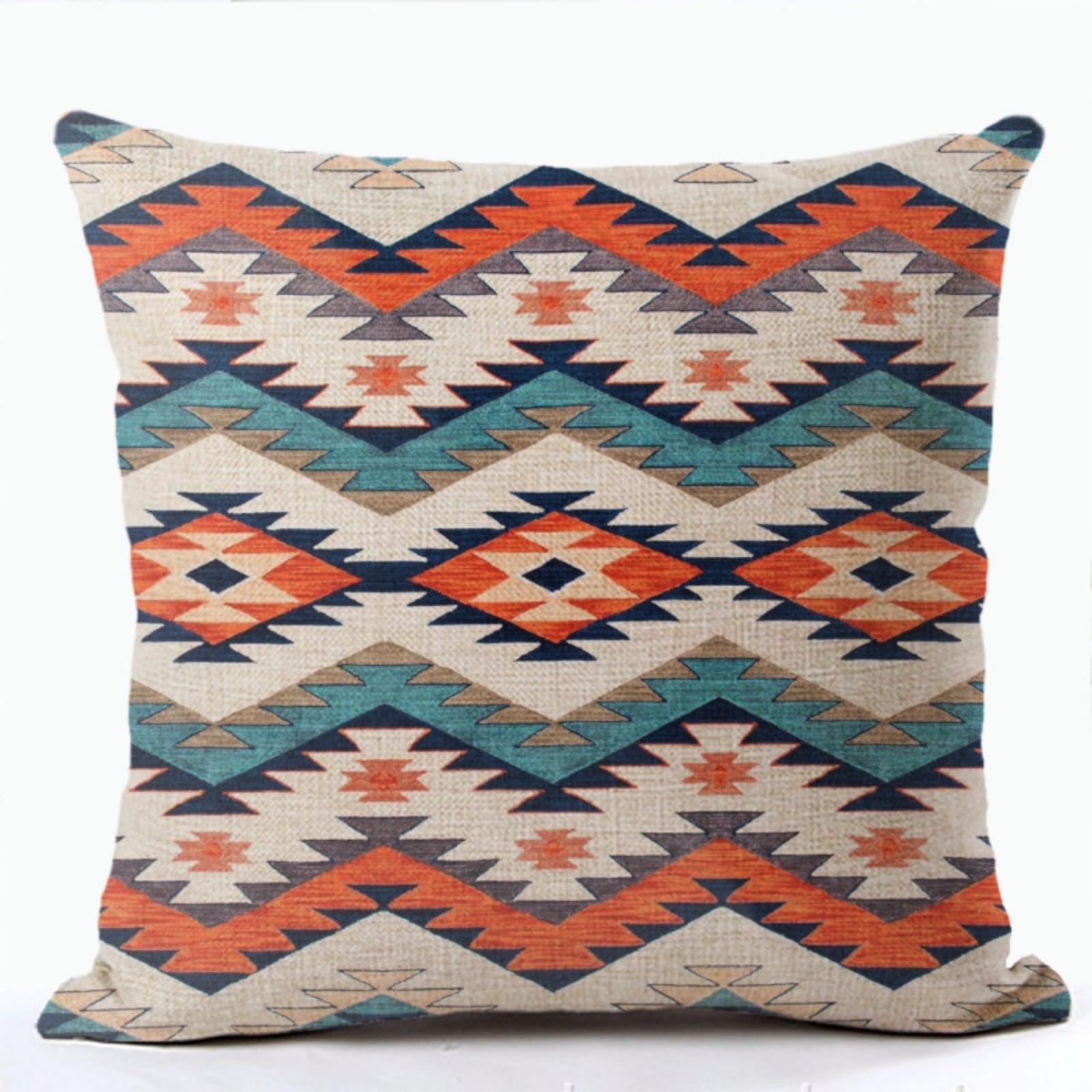wxlmom Cushion Covers 40cm x 40cm Blue Orange Pillowcase Invisible Zipper
