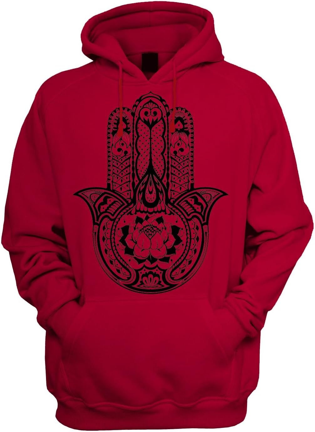 Tribal T-Shirts Tribal Hamsa Hand of Fatima Tattoo Men's Pouch Pocket Hoodie Hooded Sweatshirt