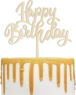 Notbadsys Happy Birthday Cake Decorations, Wooden Happy Birthday Cake Decoration Plugin (wood)