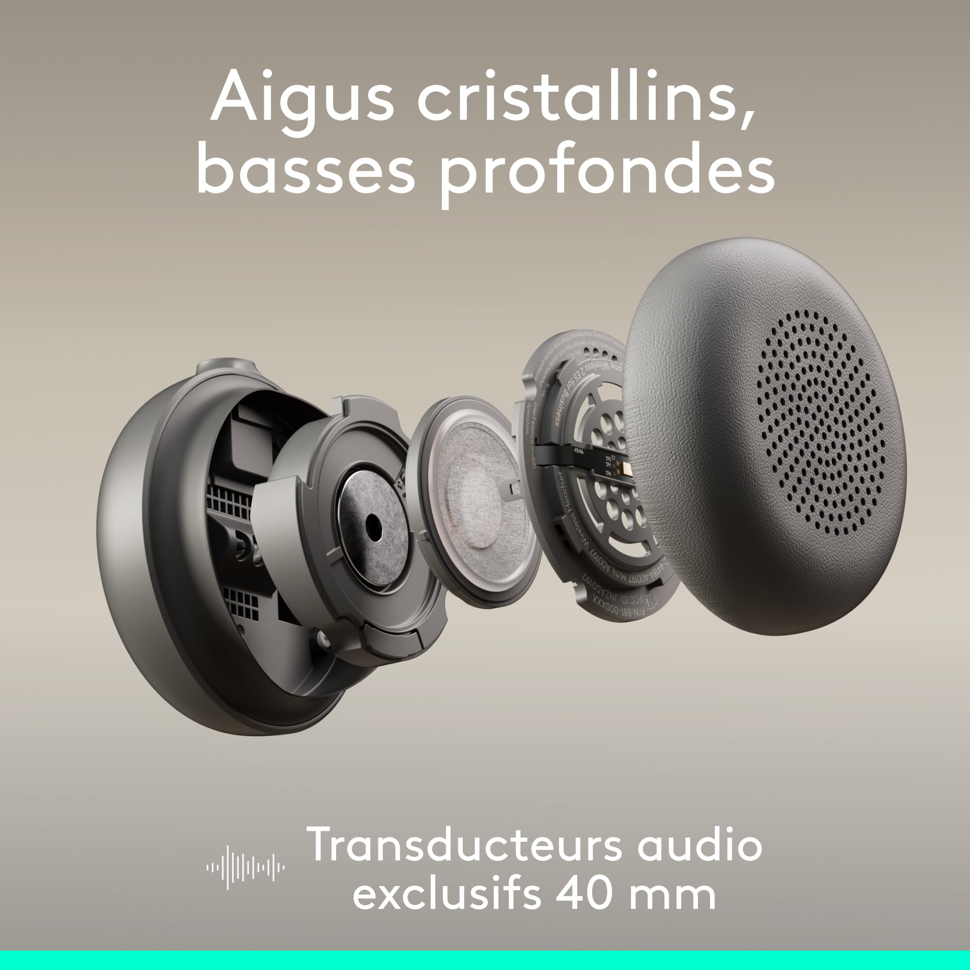 Logitech Zone Wireless 2 ES for Business - Casque sans fil anti-bruit | cancellazione del rumore con ANC ibrida adattiva, Bluetooth, USB-C e USB-A, certificazione Microsoft Teams - Grafite