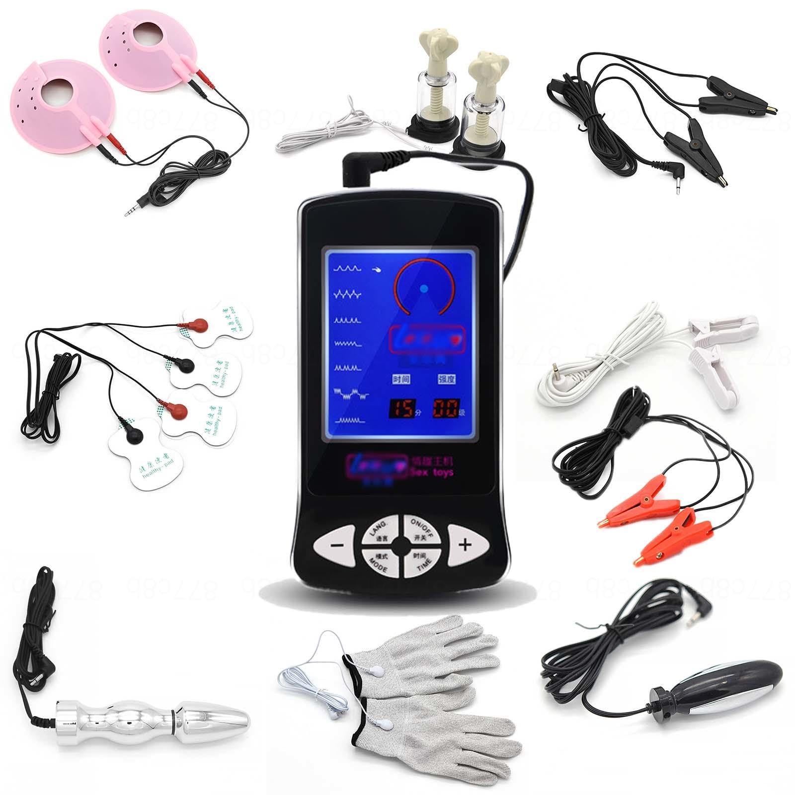 Elektroschock Sex Toys Anal Spielzeug Analplug Prostata Stimulation Massage Pads mit Brust Nippel Sauger Elektro-Schock Sexspielzeug Für Frauen Männer Paare