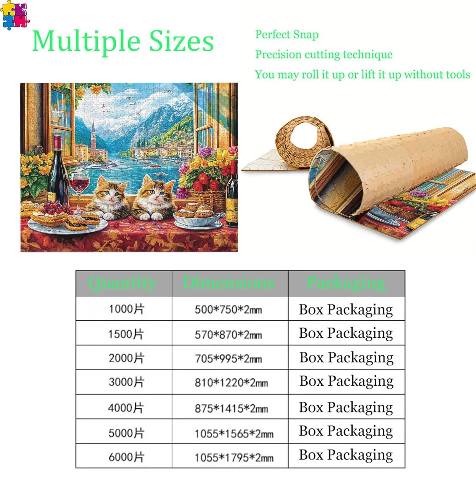 Puzzle 2000 elementów, łańcuch kot góry puzzle 2000 elementów dorośli i dzieci, wysokiej jakości artystyczna łamigłówka, 99,5x70,5 cm Klasyczna gra puzzli dla dorosłych, prezent dla kobiety/mężczyzny