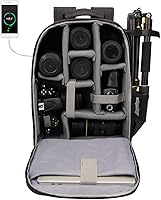 Vista 10 de CADeN - Mochila para cámara profesional DSLR / SLR sin espejo, resistente al agua, maletín compatible con accesorios de cámaras Sony, Canon, Nikon