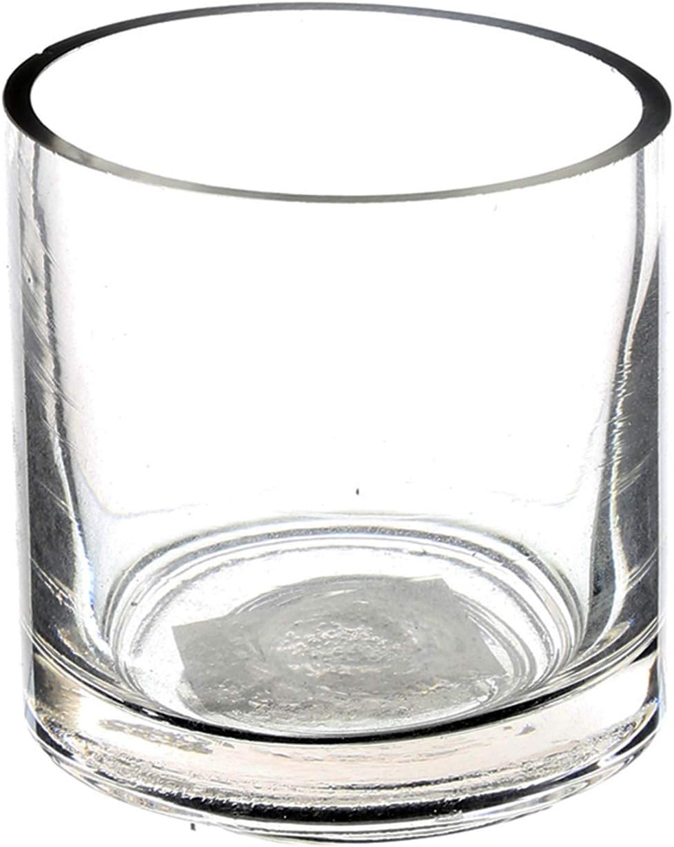 WGV Cylinder Vase, 3" W x 3" H, Clear Skinny Narrow Glass Candle Holder Bud Floral Container Planter Terrarium for Wedding Party Flowers Centerpieces Home Office Decor, 1 Piece