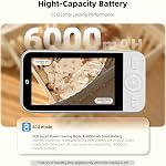 Ellie Pro Baby Moniteur avec caméra et audio,5'' IPS 2K UHD Résolution,6000mAh Batterie à distance Pan-Tilt-5X Zoom, 2-Way Parle, non WiFi, Vision nocturne, clôture virtuelle 24hr Jouer en arrière et 1000ft Portée