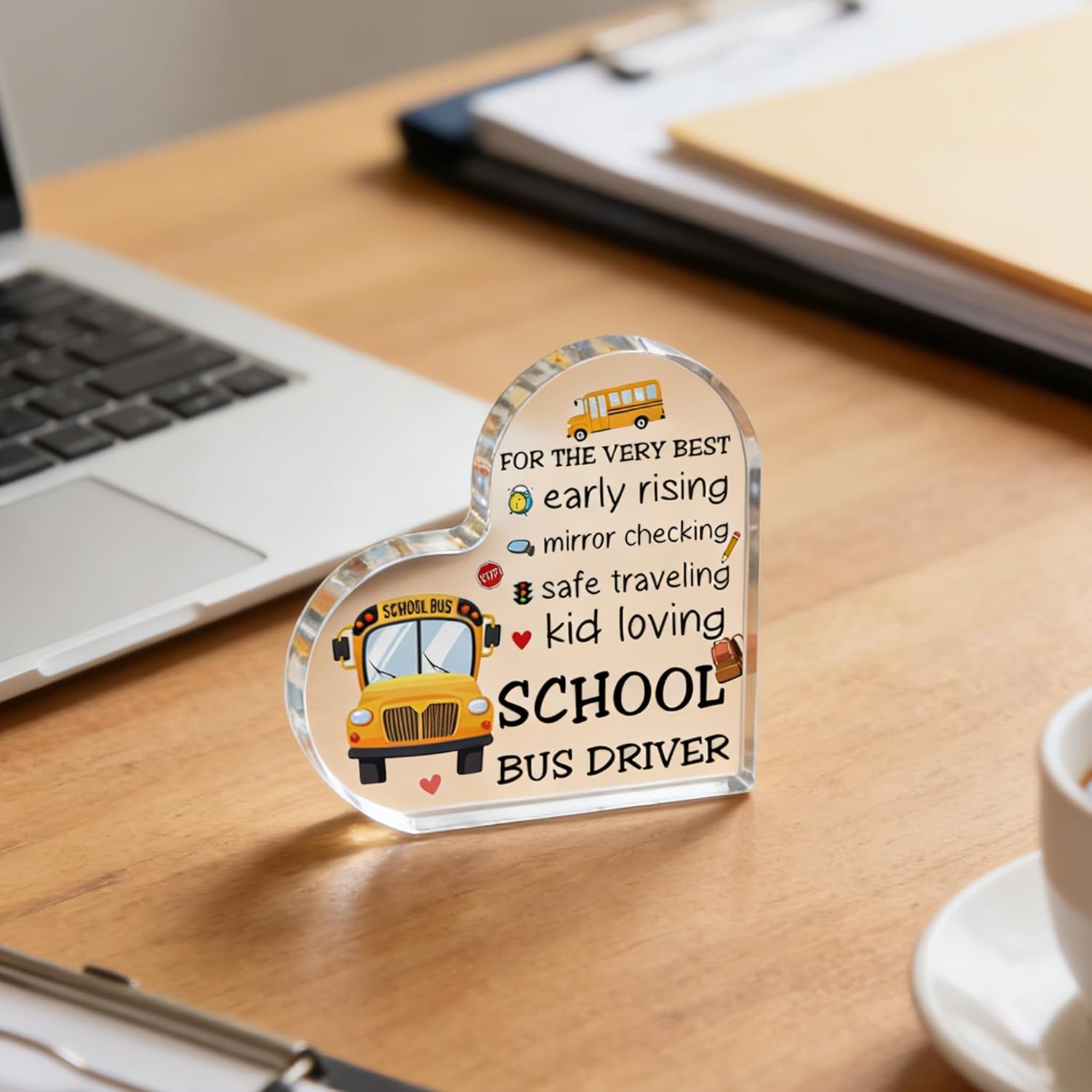 School Bus Driver Appreciation Gifts Thank My Drivers Acrylic Sign Back to School Gift from Students to Bus Drivers Schoolbus Drivers Birthday Retirement Gift - Image 4