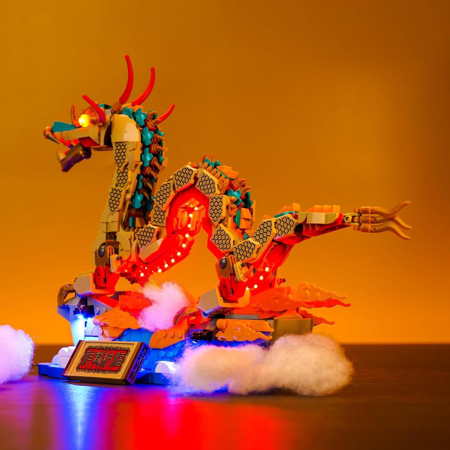 BrickBling LED Light Kit Compatible with Lego Auspicious Dragon, Creative Lighting Compatible with Lego 80112-Remote Control Version (Not Included The Model)