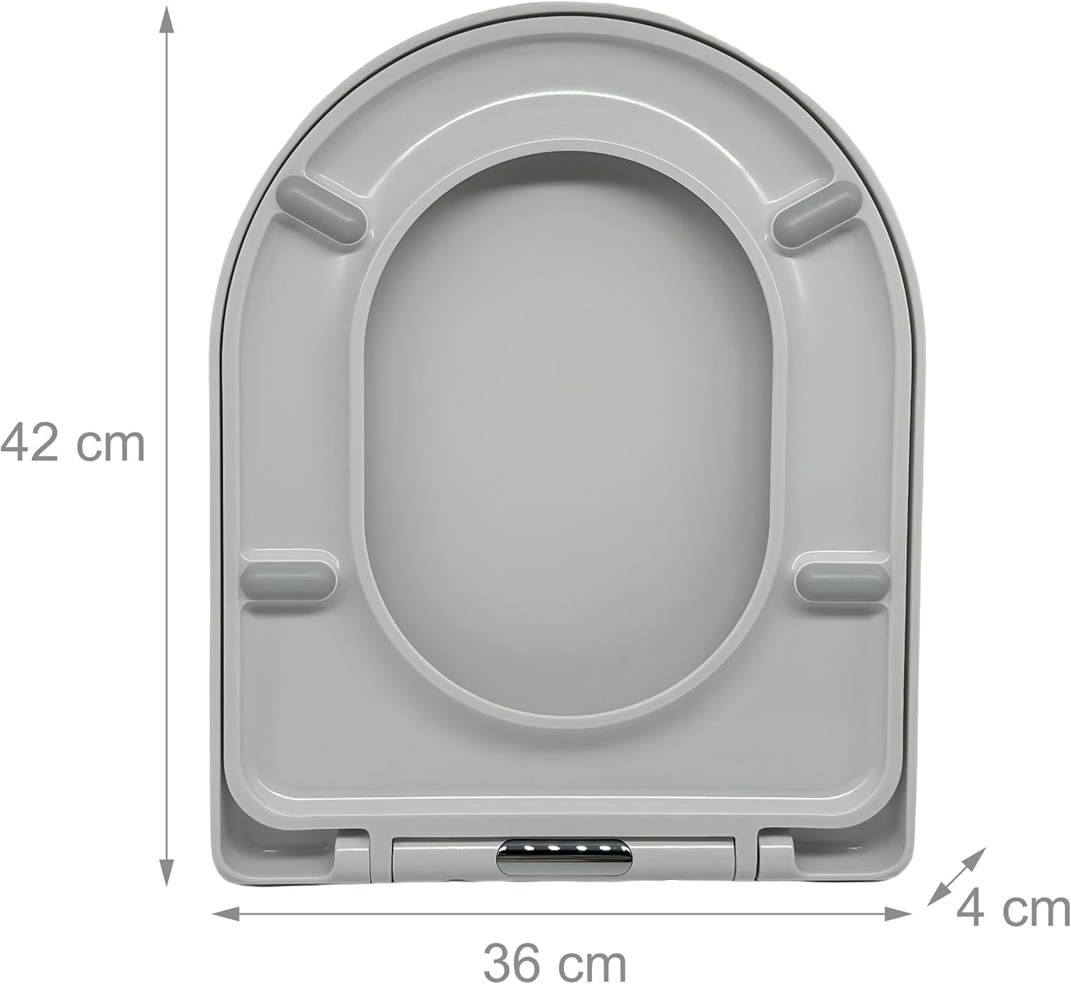 Relaxdays Toilet seat with Soft-Close Mechanism & Quick Release, 36 x 42 cm, duroplast, top mounting, D-Shape, White