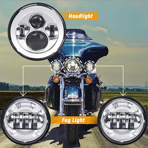 Miniatura 34 de Faro delantero LED de 5.75 pulgadas (14.61 cm) para Harley Davidson 883 Sportster Iron Dyna Street Bob, luz de conducción para motocicleta