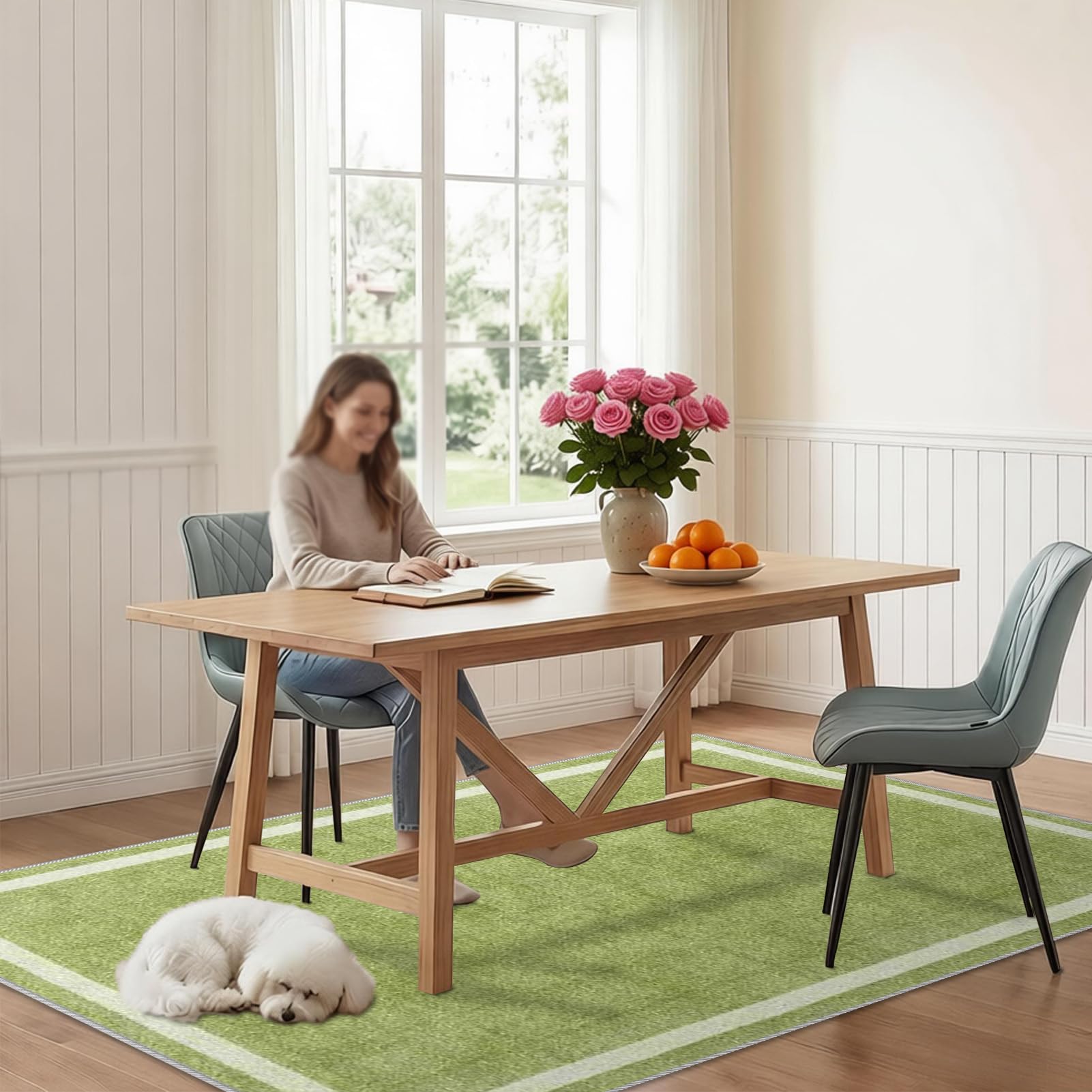 Dywan do salonu, nowoczesny dywan do sypialni, 130 x 140 cm, dywan wejściowy, dywan do salonu, dywan kuchenny, antypoślizgowy dywan dekoracyjny do salonu, sypialni, dywaniki podłogowe
