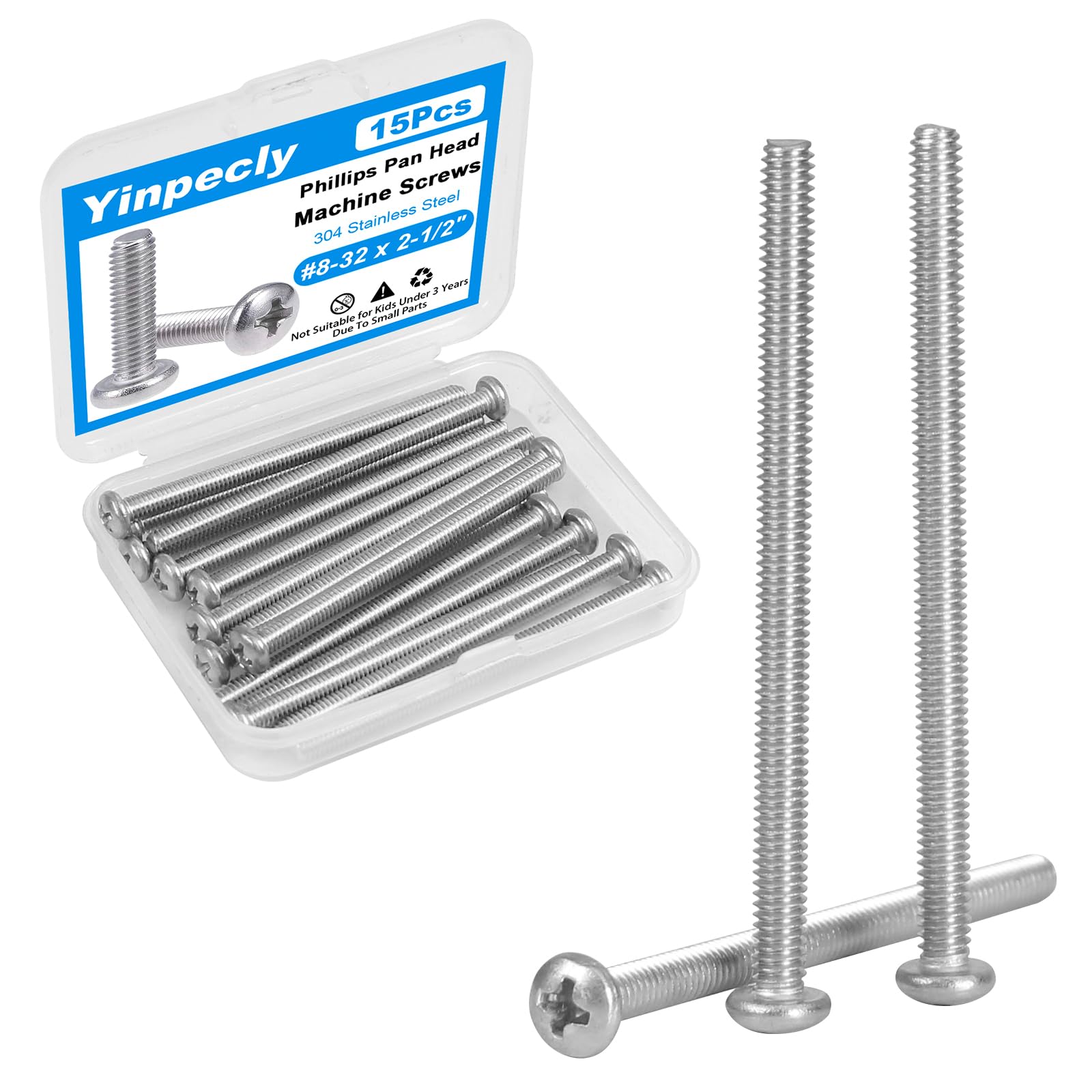 Stainless Steel Machine Screws - 25 Pack #10-24 x 1 -8