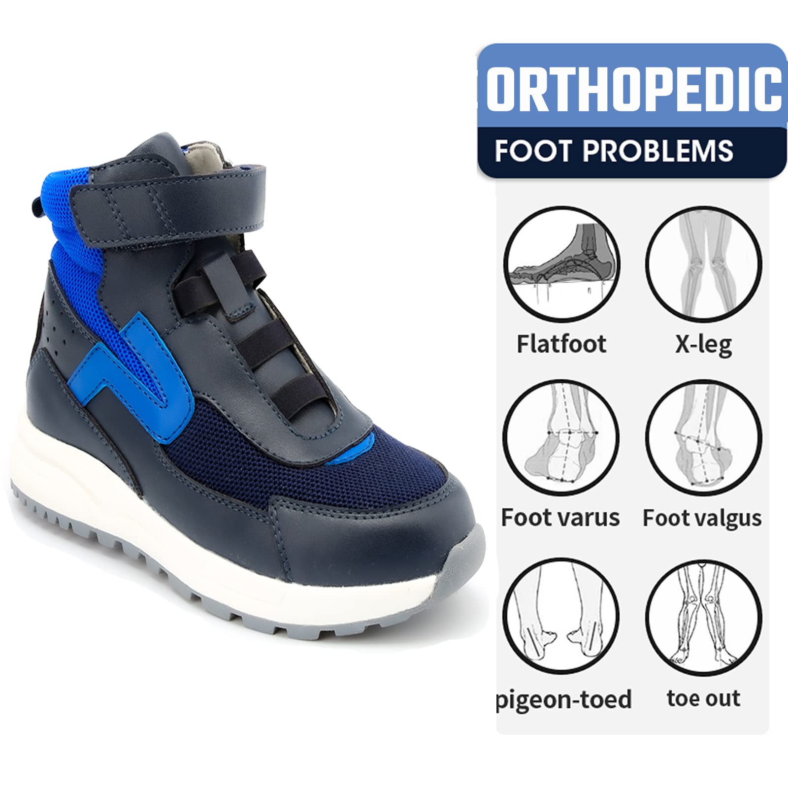 Scarpe Ortopediche per Bambini e Ragazzi,Scarpe da Ginnastica con Supporto per L'Arco e la Caviglia per i Piedi Piatti delle Ragazze e dei Ragazzi e per Il Piede varo/varo