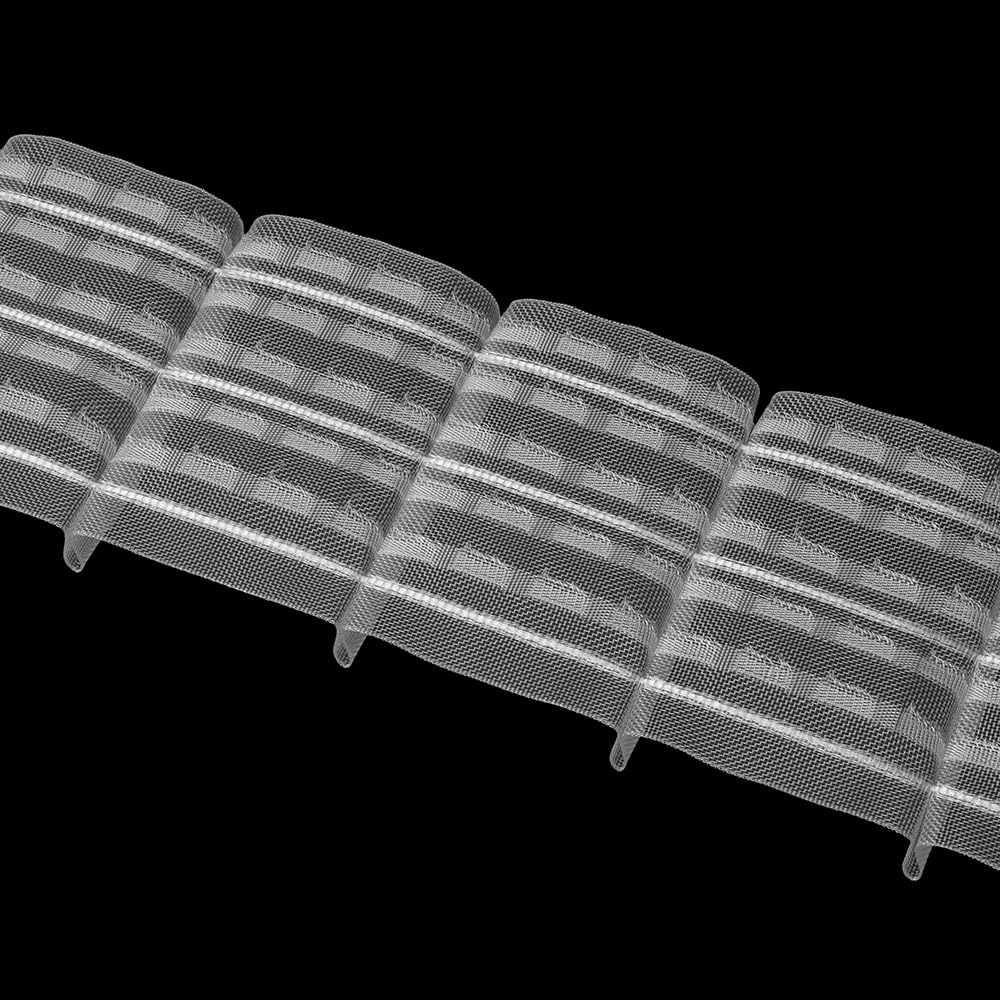Oz-Is Dar Tekstil Gardinenband 50 Meter Bleistiftfalte 80 mm 1:1.5 100% Polyester Transparent Faltenband zum Annähen für Vorhänge und Gardinen 3951MP