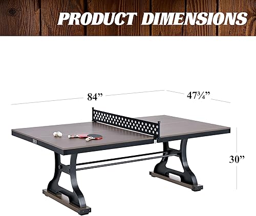 Miniatura 2 de Barrington Billiards Coventry - Mesa de ping pong para interiores, mesa de comedor 2 en 1 de 7 pies con red de metal, paletas y pelotas incluidas