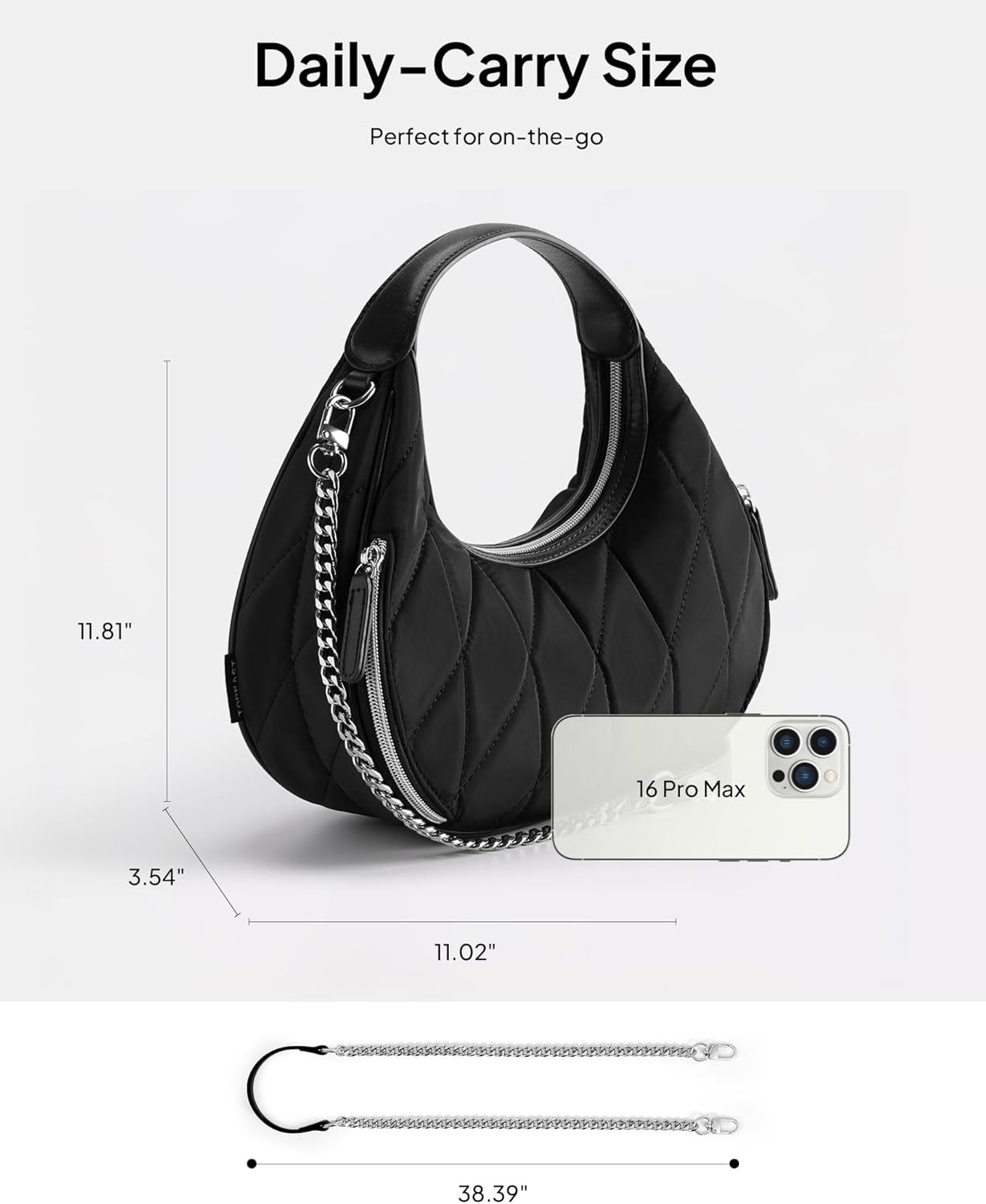 TOPEAST Crossbody Bag for Women Small Quilted Purse Anti-Theft Travel Shoulder Handbag with RFID Protection & Removable Strap