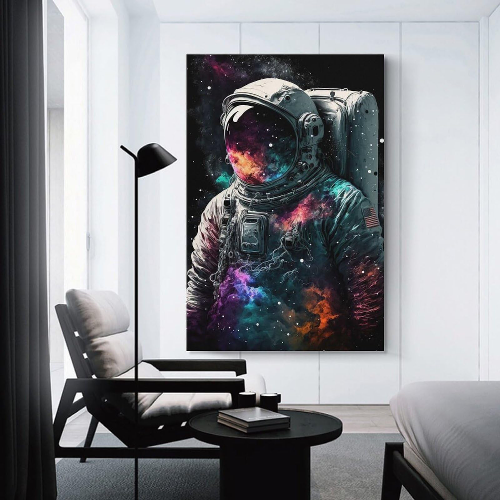 Junmoney Unframe-Style-21 Astronaut In Space Poster, Picture, Metal Print, Paint By Atlas Mcguire Canvas Wall Decor, 20X30inch(50X75cm), For Flats, Guest Rooms Or Compact Rooms, Decorative Canvas Decor For Home Updates