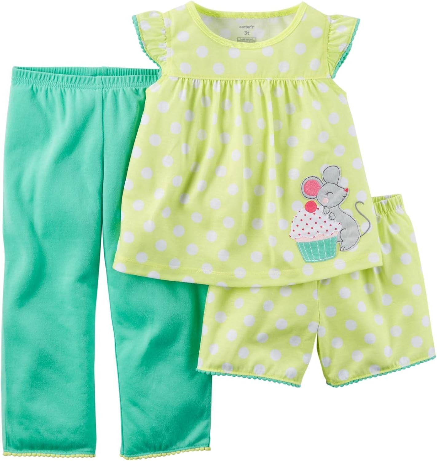 Carter's girls 3 Piece Pj Set 373g033