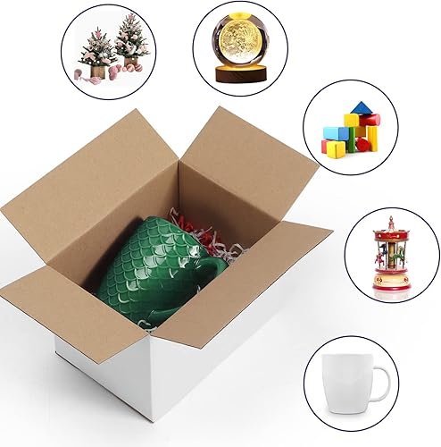 Vista 58 de Paquete de 40 cajas de envío pequeñas de 8 x 6 x 6 pulgadas, cajas de correo de cartón corrugado blanco para envío, embalaje de pequeñas empresas