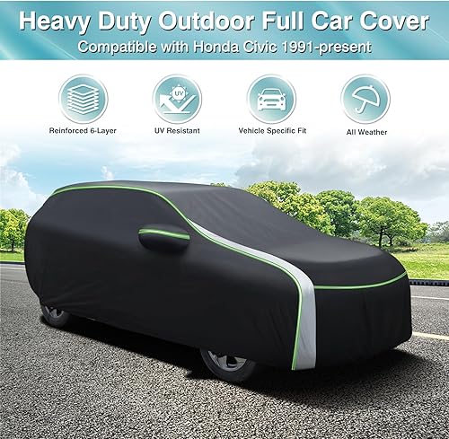 Miniatura 2 de Mixsuper Liner Funda para automóvil Honda Civic 1991-2024, cubierta completa para automóvil para todo tipo de clima, cubierta impermeable para