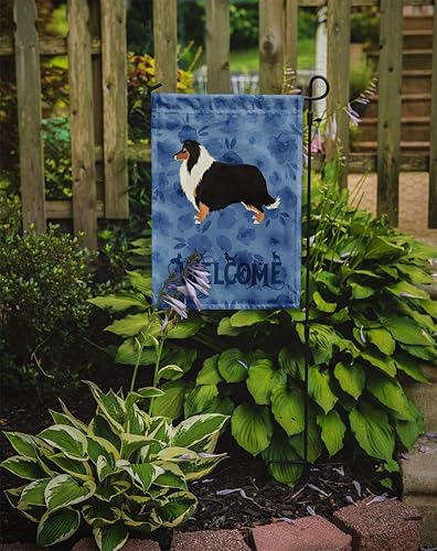 Miniatura 2 de Caroline's Treasures CK6236GF Collie - Bandera de bienvenida para jardín, bandera decorativa para patio exterior, obras de arte de patio, camas de