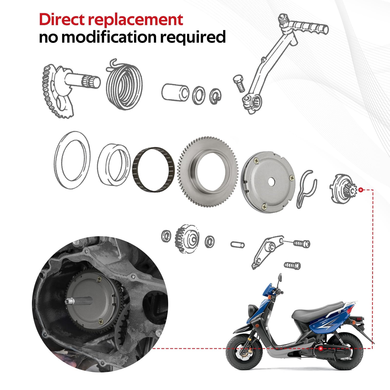 ＊yuma＊　0324 JAVIK Starter Clutch Assy & Wheel Gear Compatible with