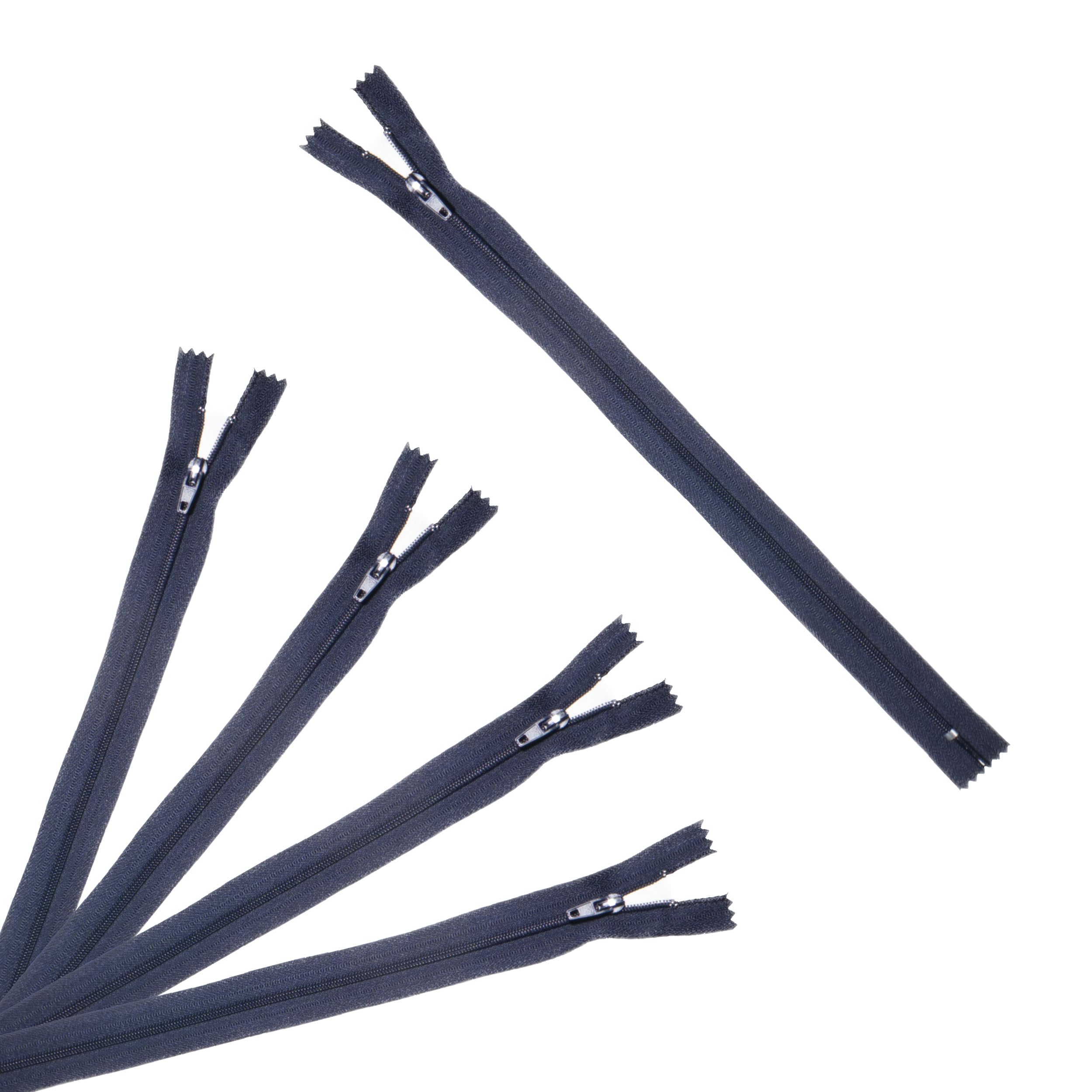 Trimz 1 Piece Navy Autolock Closed End Zip - 15cm (6 Inch) - Nylon Zip with 4mm Teeth for Dressmaking, Skirts, Cushions & Crafts