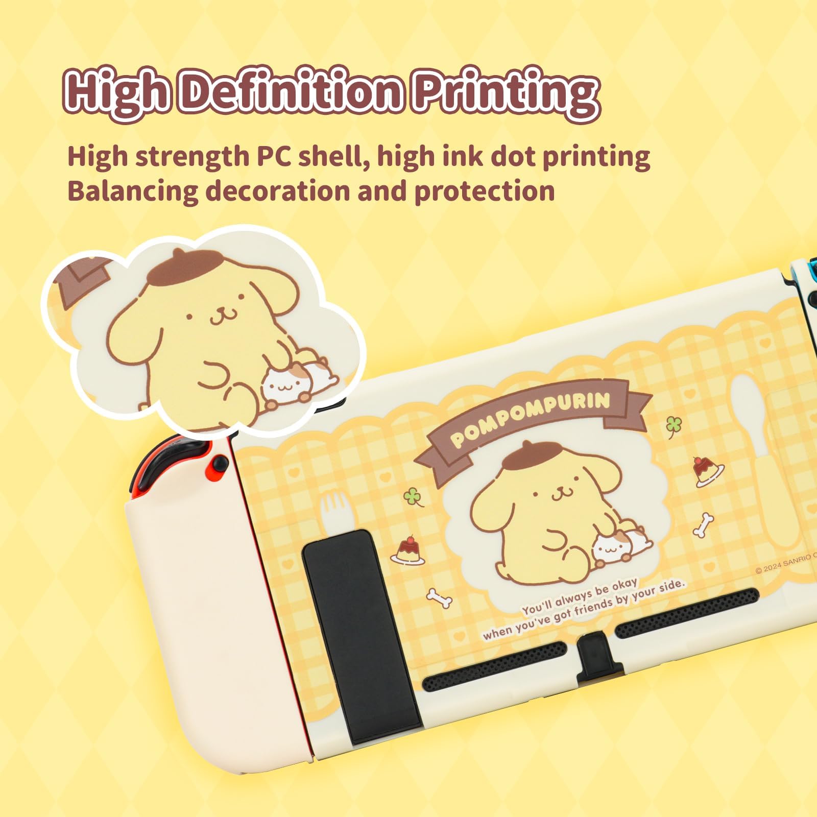 Kuitmor-Schutzhülle für Switch, andockbare Kawaii-Cartoon-Hülle für Normale Switch, kratzfestes und stoßdämpfendes Design – Pudding Dog