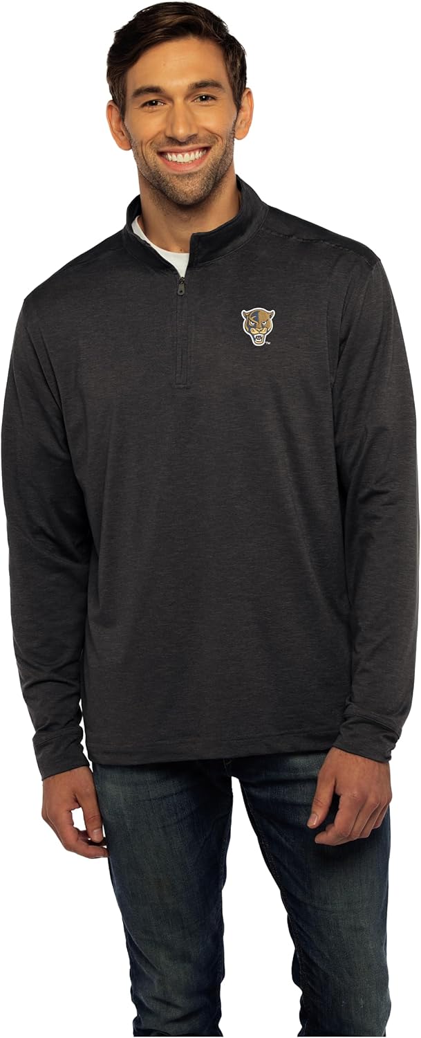 Vantage Apparel Men's Collegiate Premium Lightweight Stretchy Gray 1/4 Zip Pullover