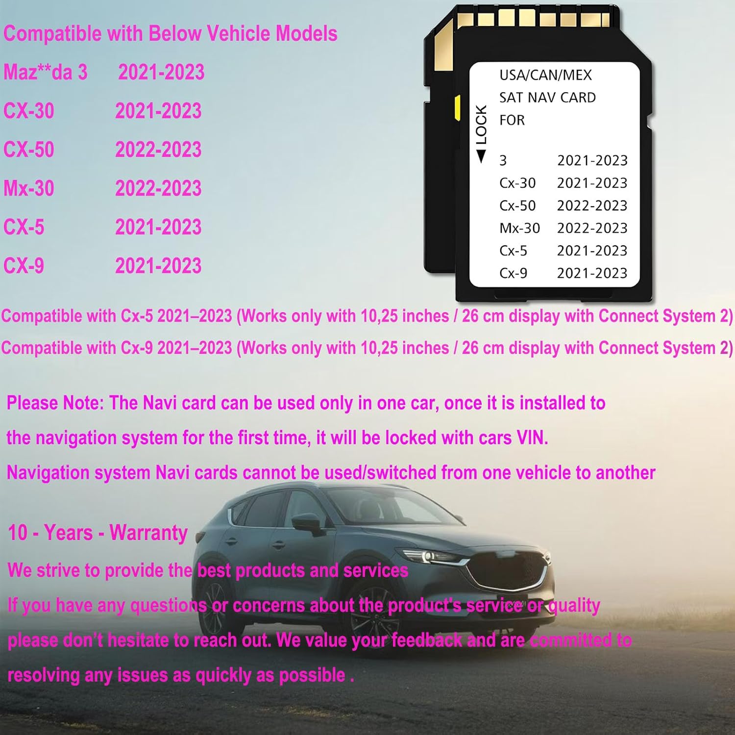 Navigation Memory Card GPS Map Compatible with Maz*da 3(2021-2023), Cx30(2021-2023), Cx50(2022-2023),Mx30(2022-2023),Cx5(2021-2023), Cx9(2021-2023)