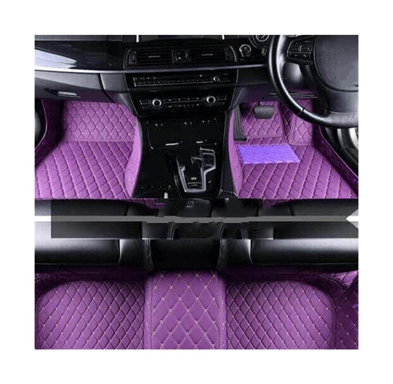 Tapis de voiture de luxe en cuir violet KLAUER pour Mercedes Classe C W203 RHD