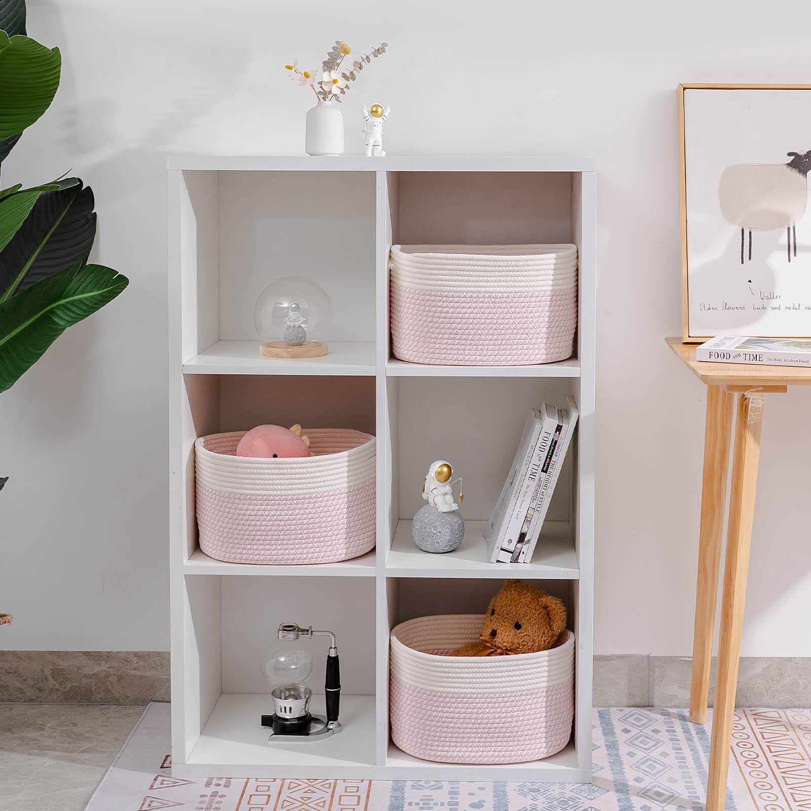 Snapklik.com : Pink Storage Basket Bins For Shelves Closet Storage ...