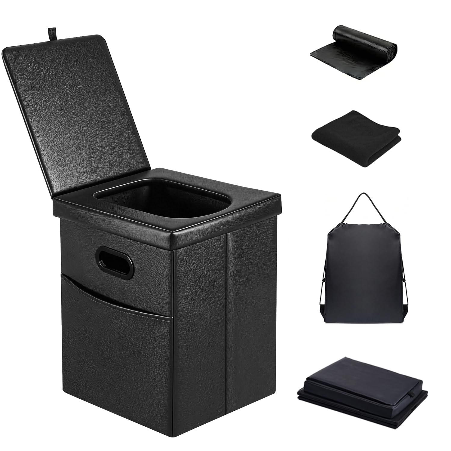 Panmout XL 41,9 cm tragbare Toilette, zusammenklappbare Campingtoilette